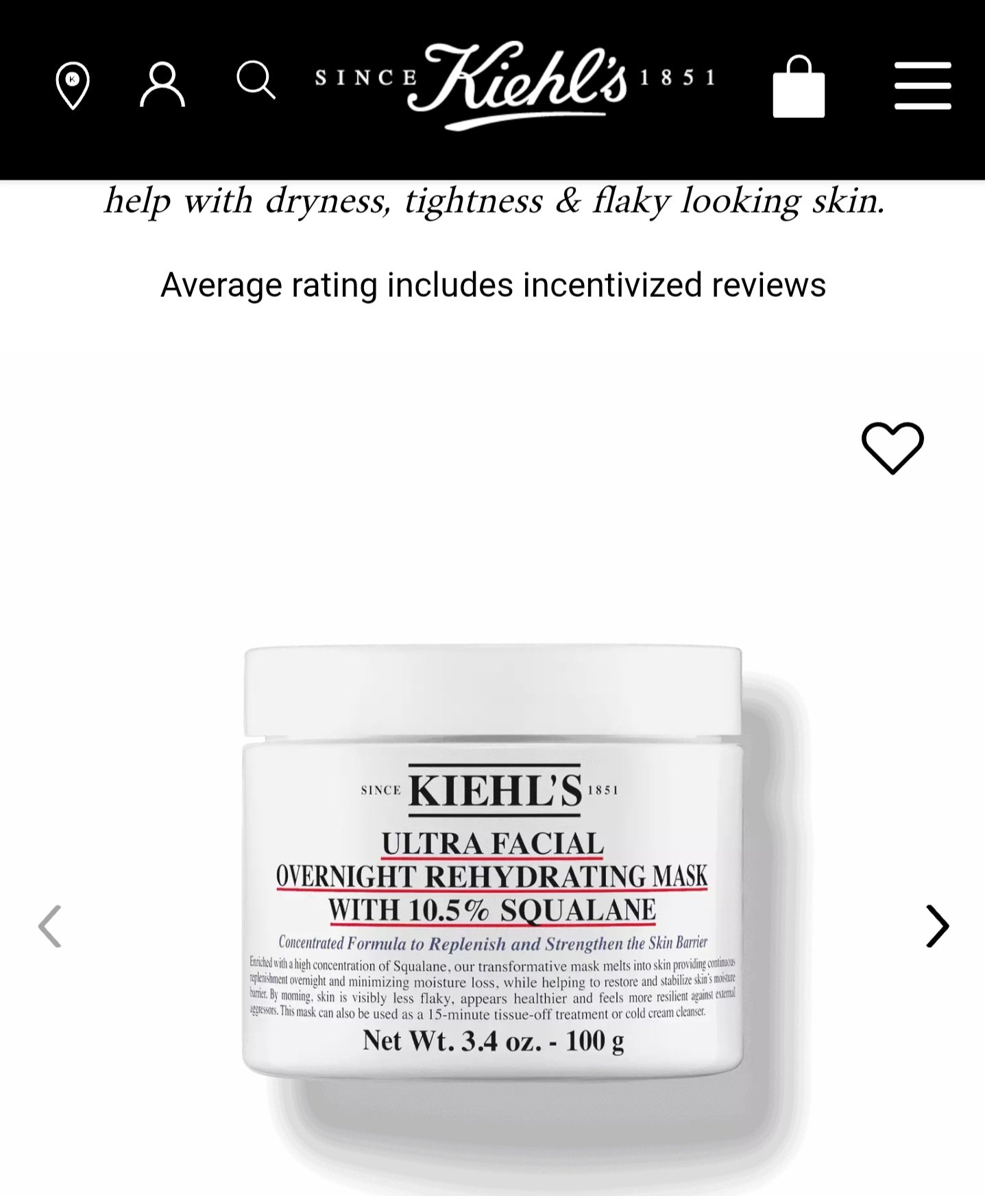 Kiehl's overnight mask price reference